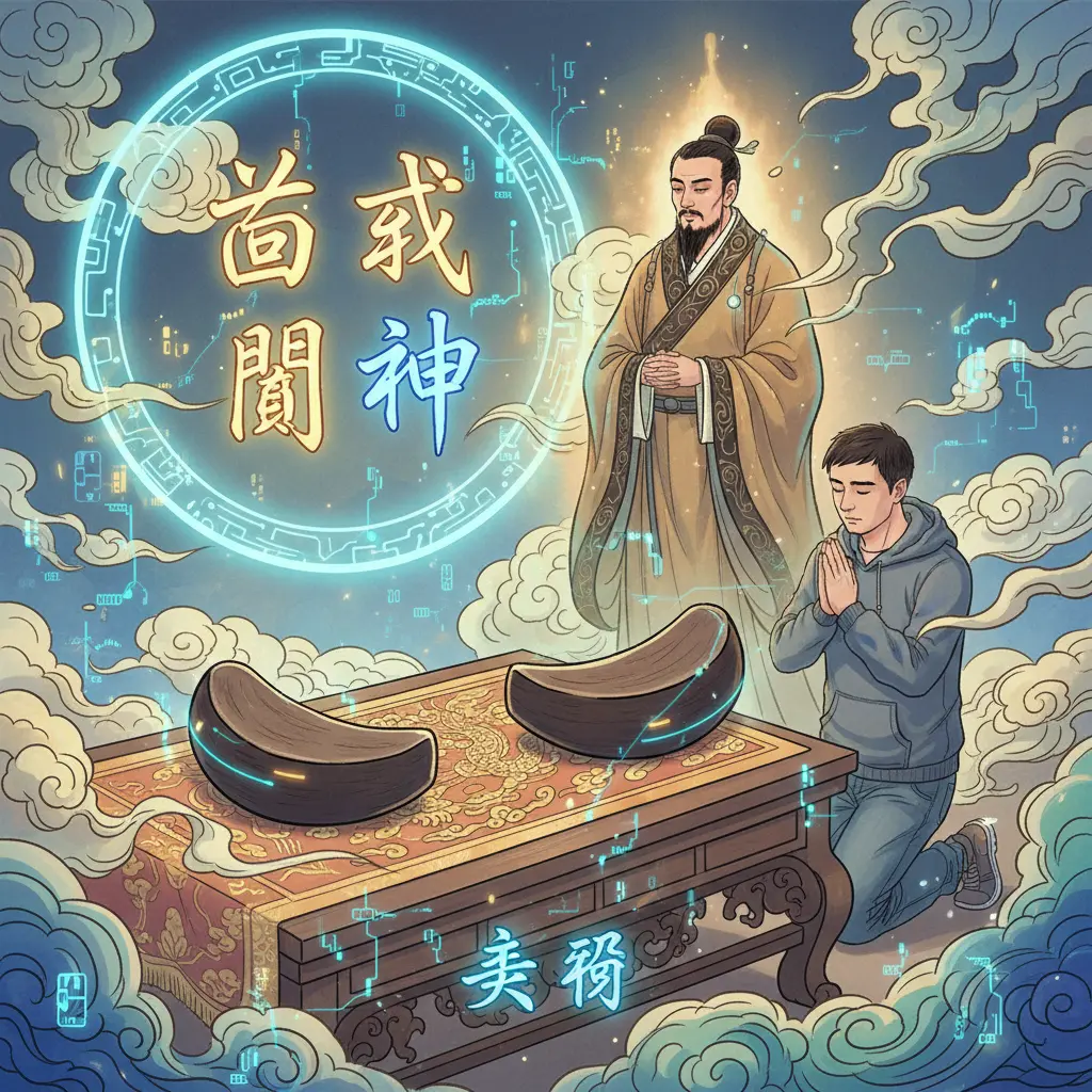 道教問神 - 笑筊